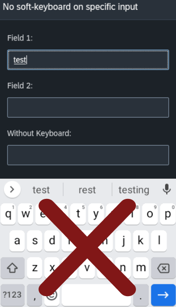 Hide soft keyboard on specific inputs without plugins