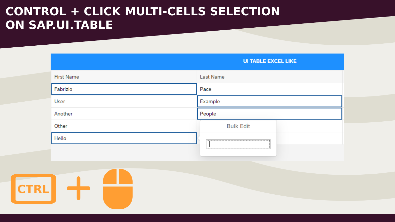 How to enable Control + Click multi-cells selection on sap.ui.table - Empower sap.ui.table with Excel-like functionalities (Part 2)