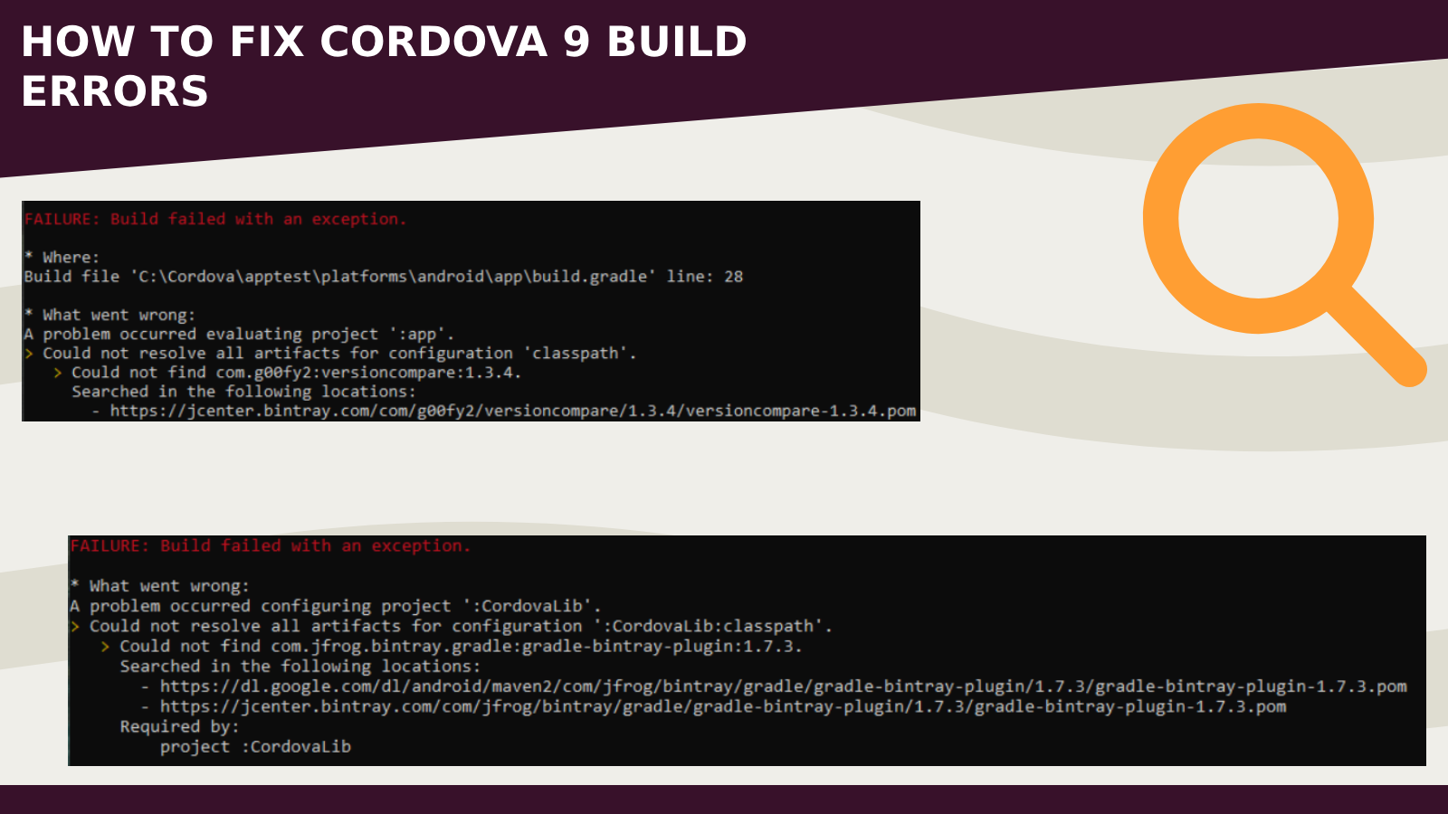 How to fix Cordova 9 build errors