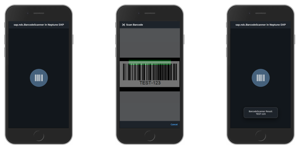 How to use the sap.ndc.BarcodeScanner in Neptune DXP