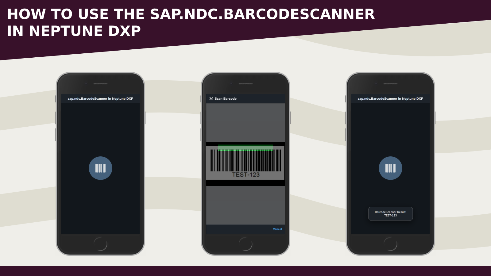 How to use the sap.ndc.BarcodeScanner in Neptune DXP (SAP Edition)